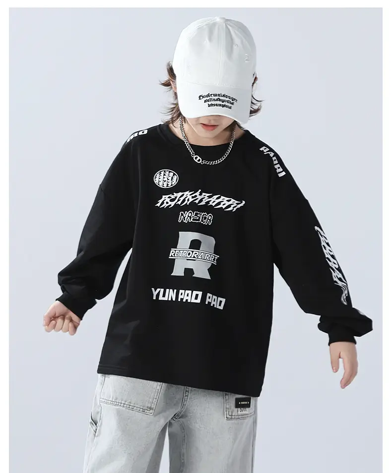 Boys Sweatshirt Black 2026 Kids Spring Wear — feature 16