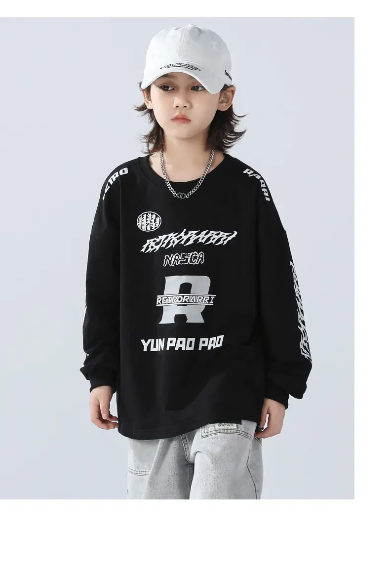 Boys Sweatshirt Black 2026 Kids Spring Wear — feature 17