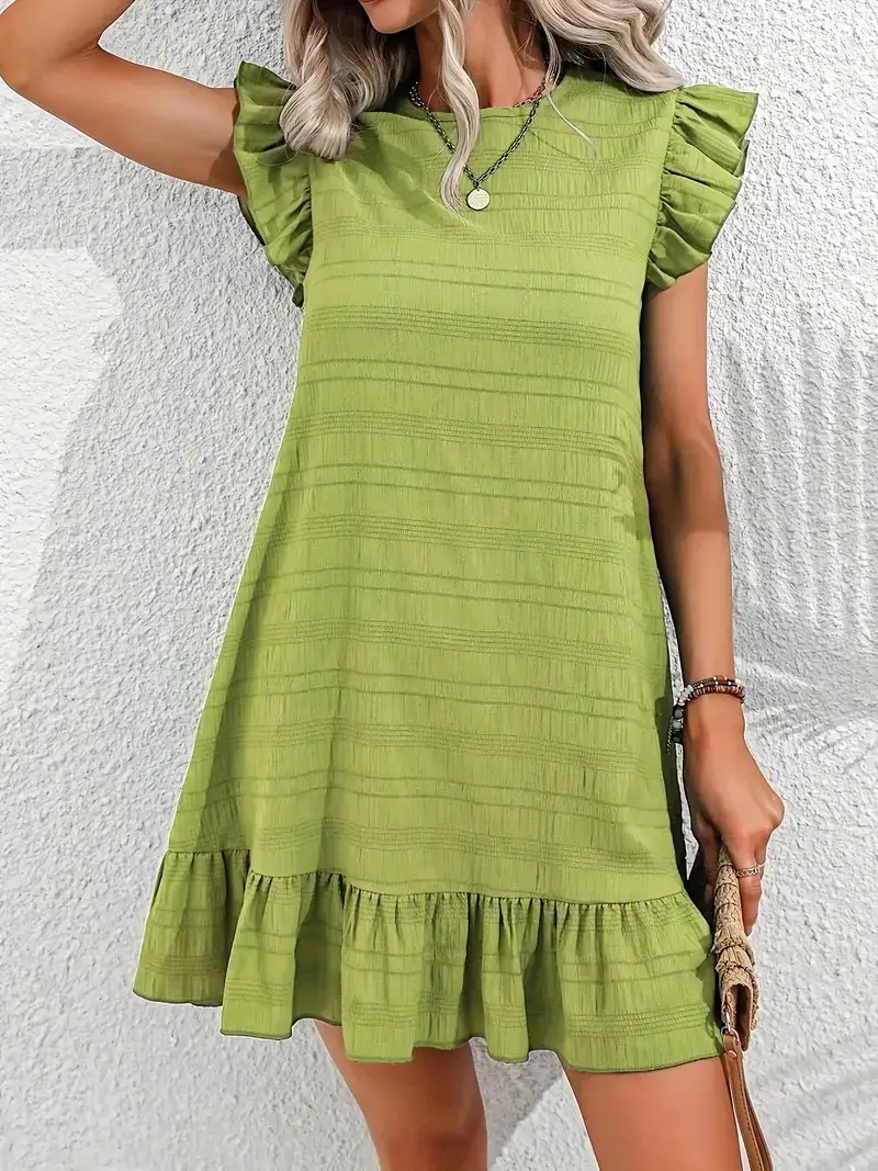 Black Ruffled Sleeveless Women's Dress Plus Size — feature 13