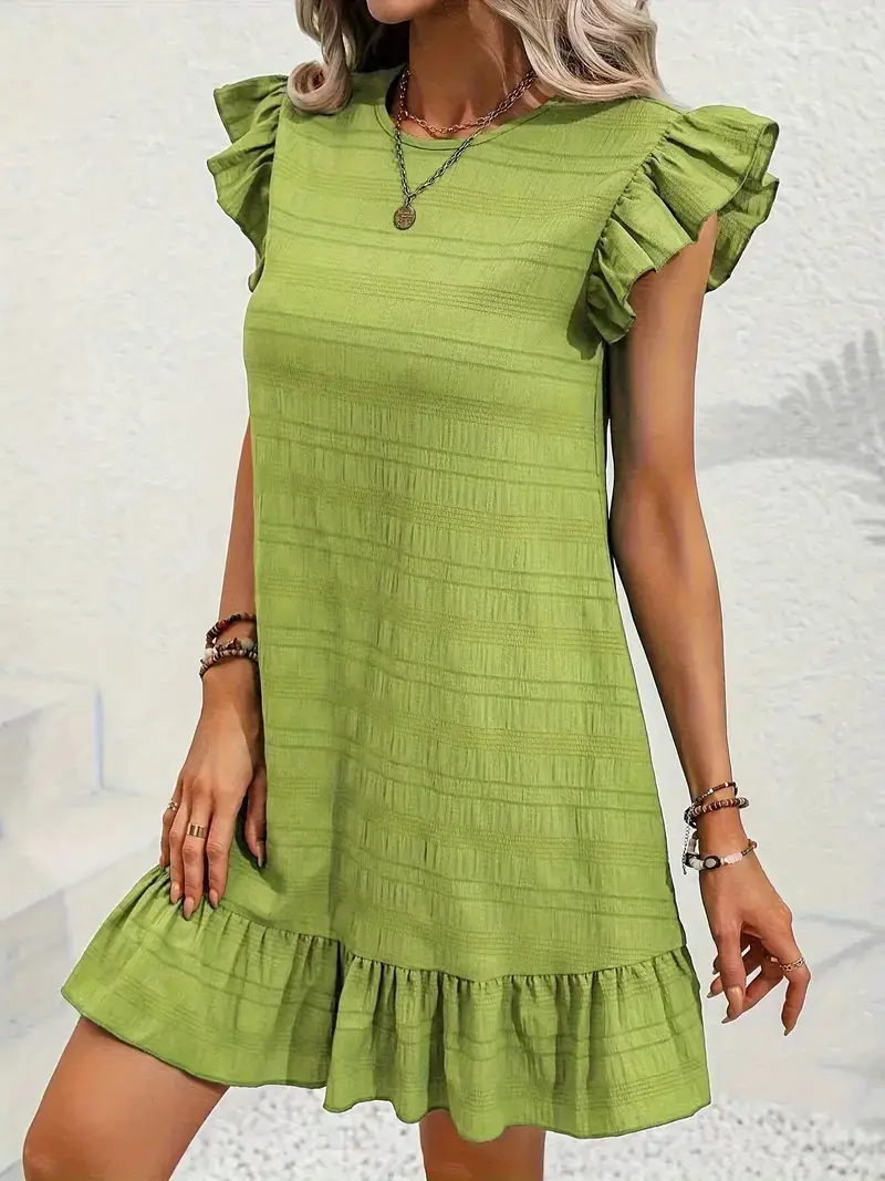 Black Ruffled Sleeveless Women's Dress Plus Size — feature 14