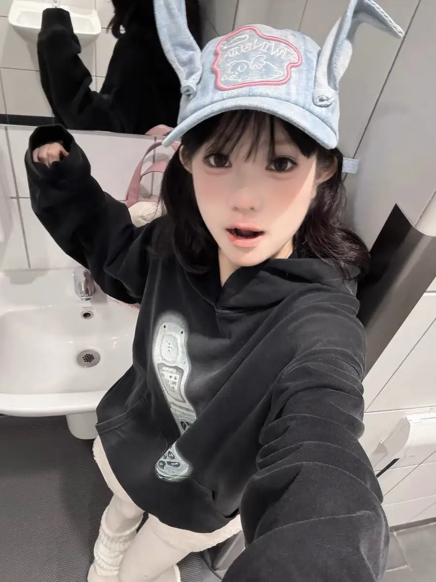 Rabbit Ear Baseball Cap for Kids Blue Denim — feature 1