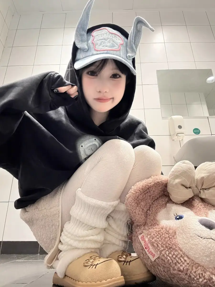 Rabbit Ear Baseball Cap for Kids Blue Denim — feature 2