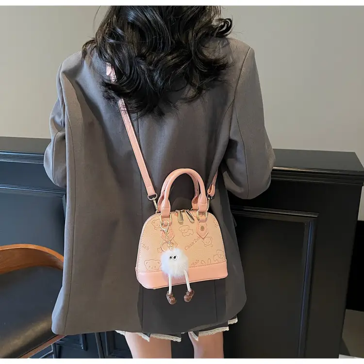 Vintage Printed Shoulder Bag for Women Brown Leather — feature 20