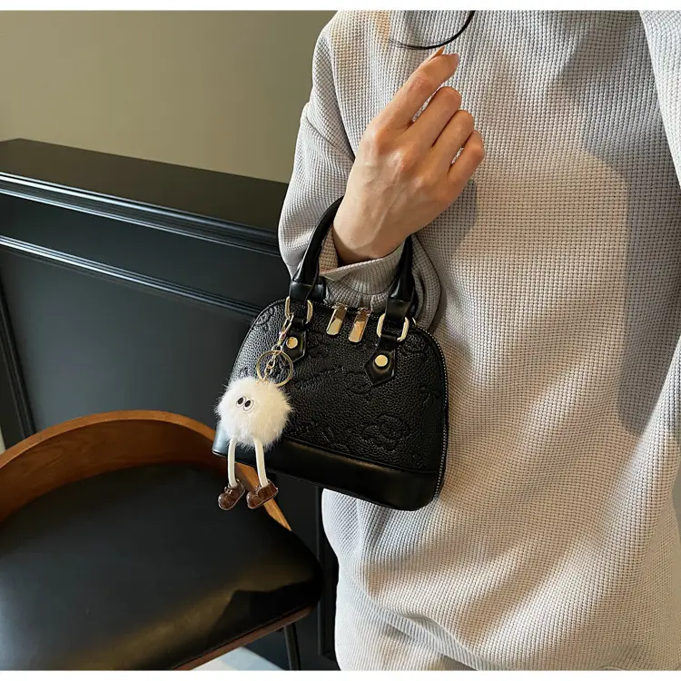 Vintage Printed Shoulder Bag for Women Brown Leather — feature 23