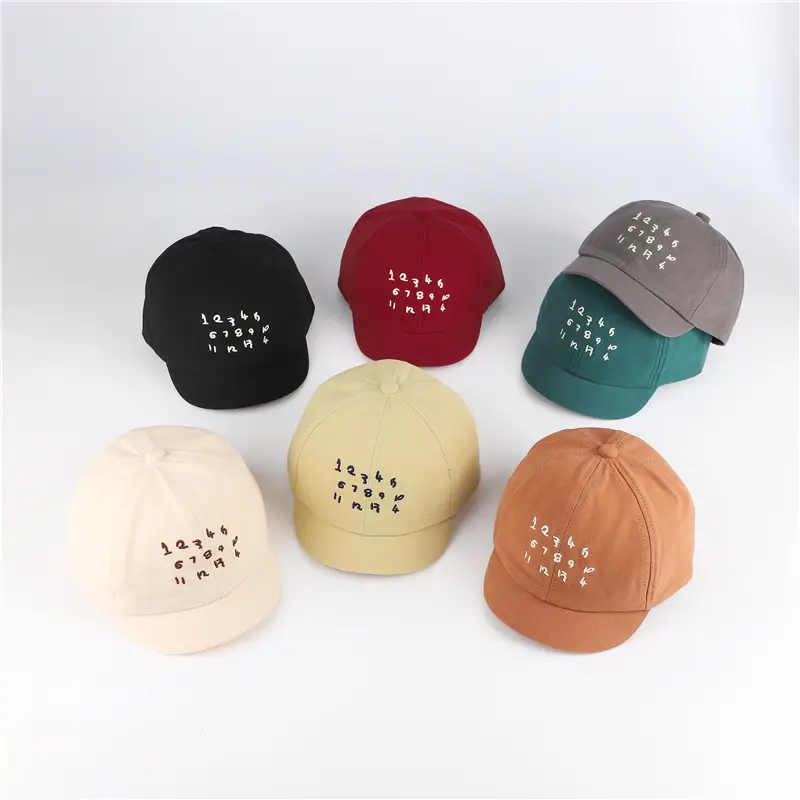 Kids Embroidered Number Cap Tan Black 6-12M - Image 9
