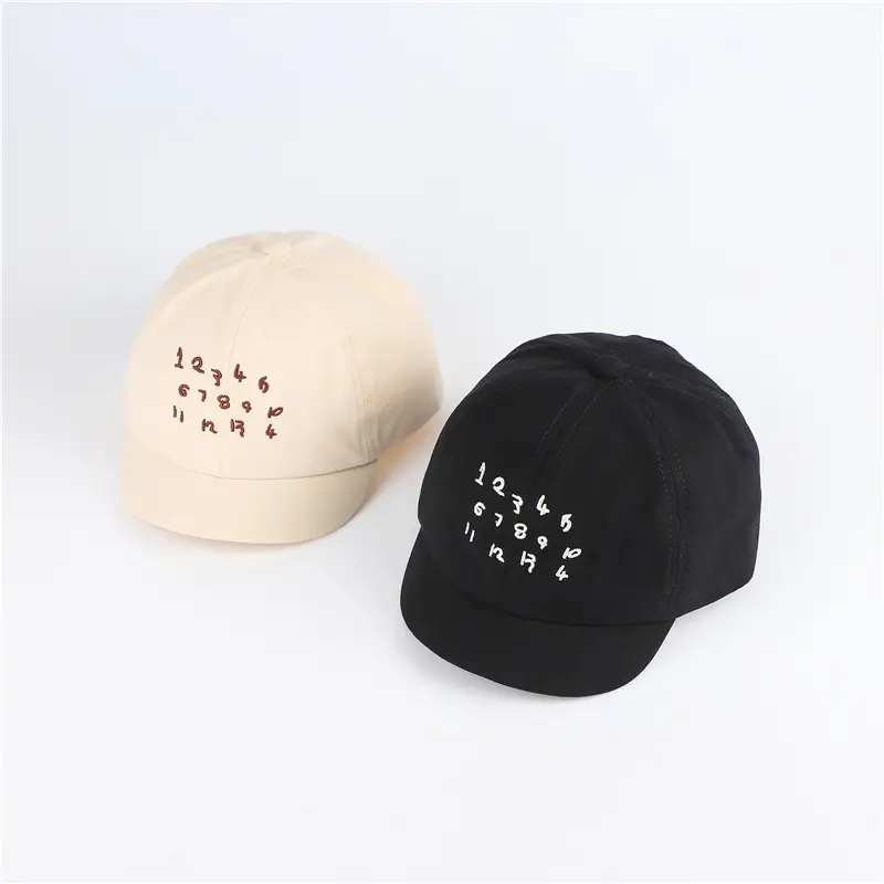 Kids Embroidered Number Cap Tan Black 6-12M - Image 11