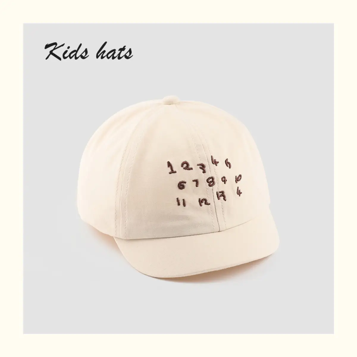 Kids Embroidered Number Cap Tan Black 6-12M — feature 10