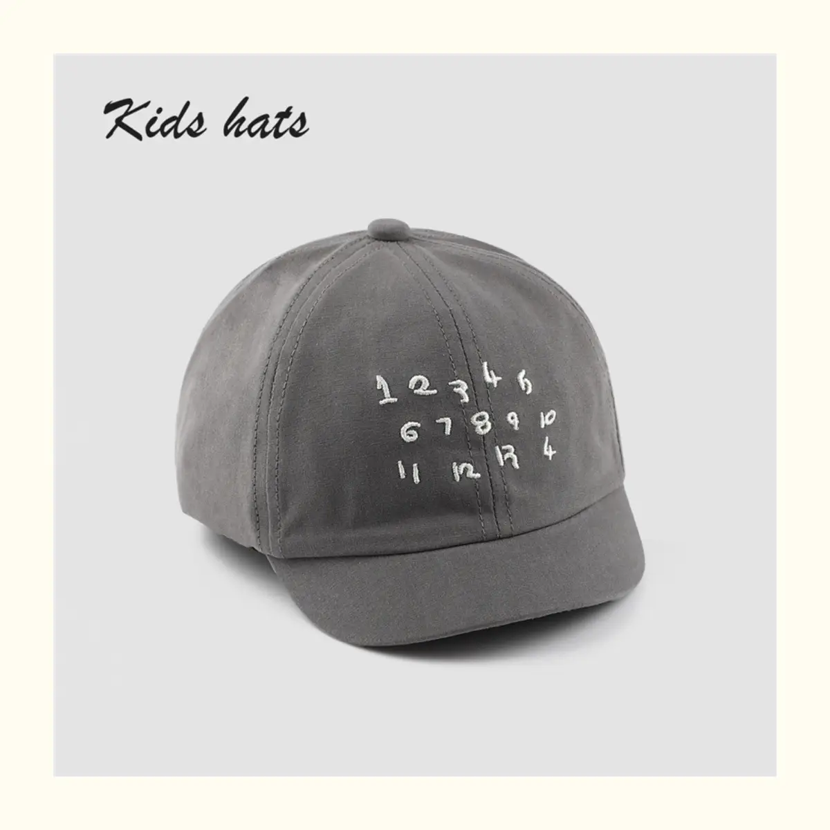 Kids Embroidered Number Cap Tan Black 6-12M — feature 11
