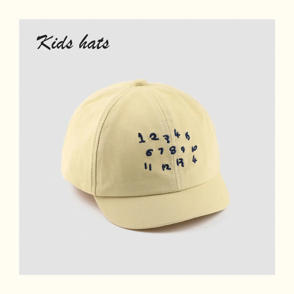 Kids Embroidered Number Cap Tan Black 6-12M — feature 14