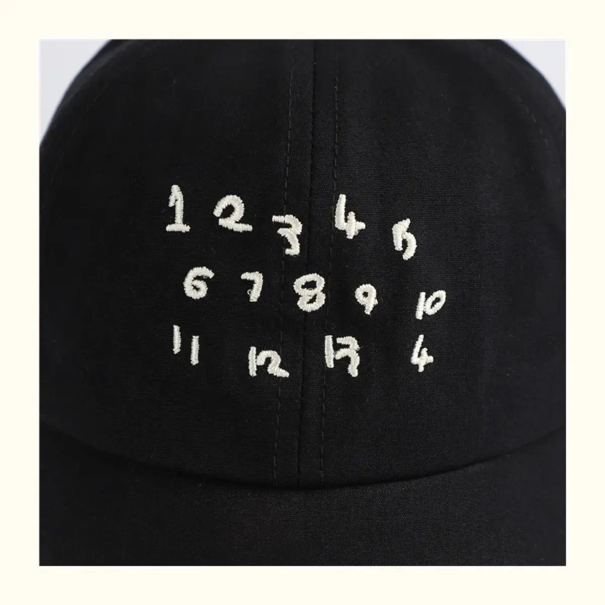Kids Embroidered Number Cap Tan Black 6-12M — feature 5