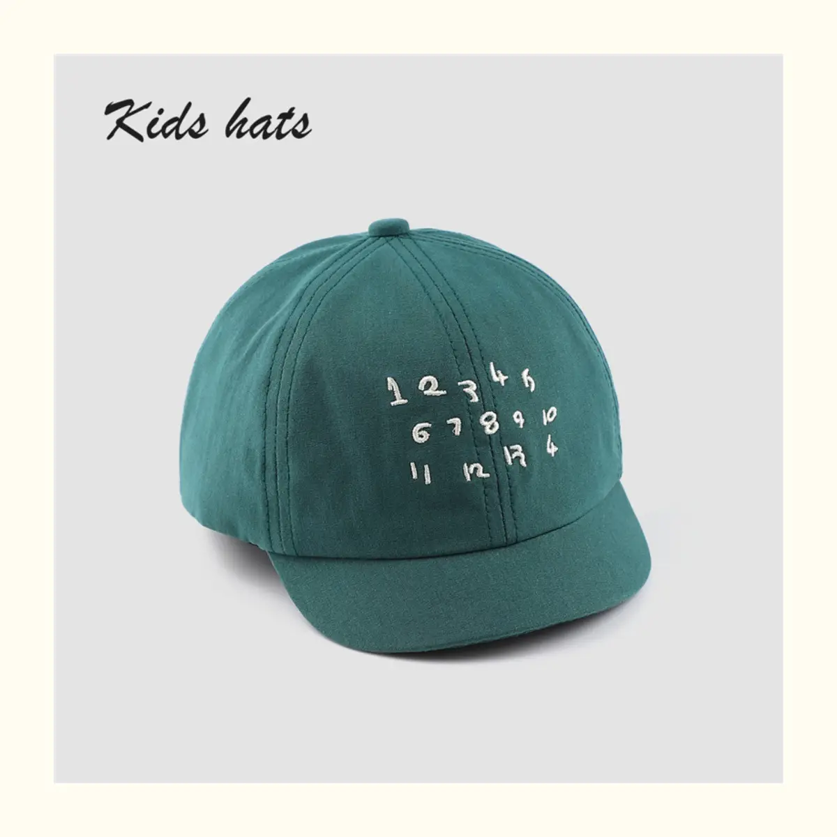 Kids Embroidered Number Cap Tan Black 6-12M — feature 8