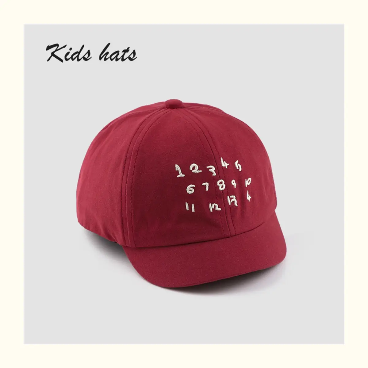 Kids Embroidered Number Cap Tan Black 6-12M — feature 9