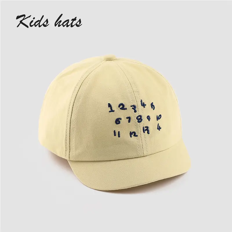 Kids Embroidered Number Cap Tan Black 6-12M - Image 3