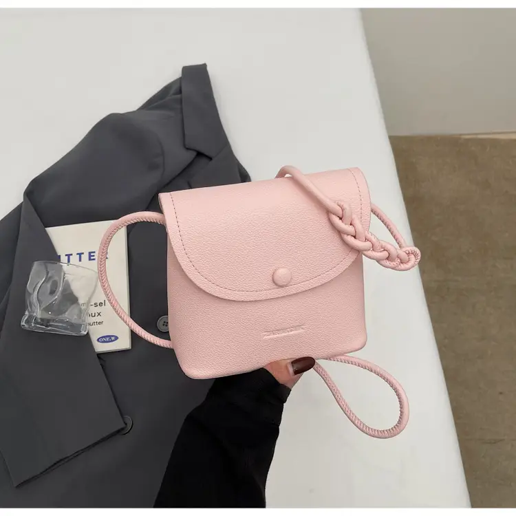 Pink Square Crossbody Bag for Women - Image 4