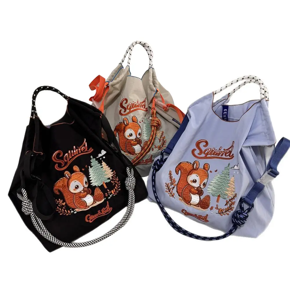 Spring Squirrel Cartoon Tote Bag Large Capacity Crossbody - Image 17