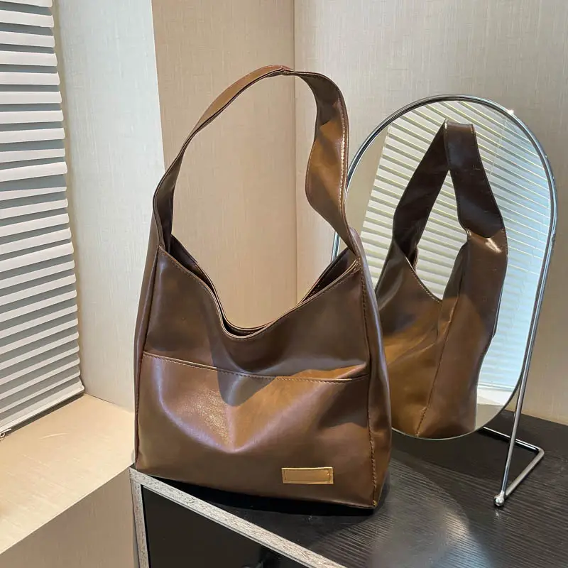 Women's Brown Shoulder Bag 2025 Large Capacity - Image 6