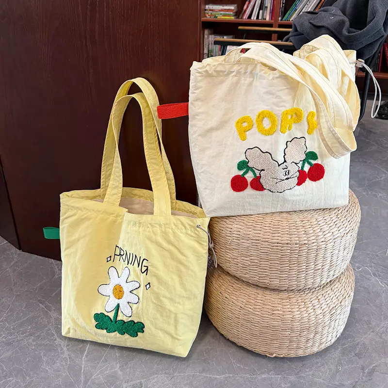 Spring New Fashion Towel Embroidered Portable Tote Large Capacity Fashionable All-match Bag Drawstring Strap Shoulder Bag luggage and leather goods - Image 10