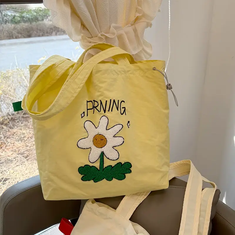 Spring New Fashion Towel Embroidered Portable Tote Large Capacity Fashionable All-match Bag Drawstring Strap Shoulder Bag luggage and leather goods — feature 13