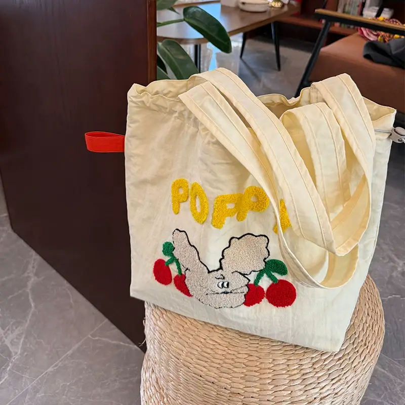 Spring New Fashion Towel Embroidered Portable Tote Large Capacity Fashionable All-match Bag Drawstring Strap Shoulder Bag luggage and leather goods — feature 14