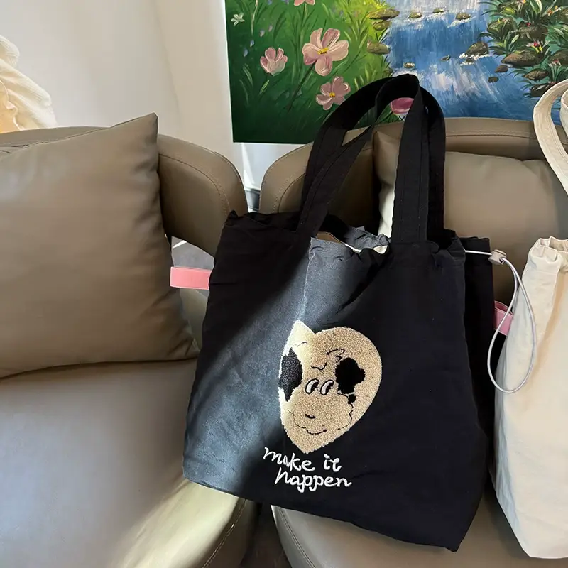 Spring New Fashion Towel Embroidered Portable Tote Large Capacity Fashionable All-match Bag Drawstring Strap Shoulder Bag luggage and leather goods — feature 7