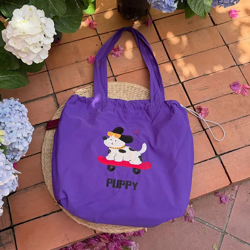 Spring New Fashion Towel Embroidered Portable Tote Large Capacity Fashionable All-match Bag Drawstring Strap Shoulder Bag luggage and leather goods - Image 6