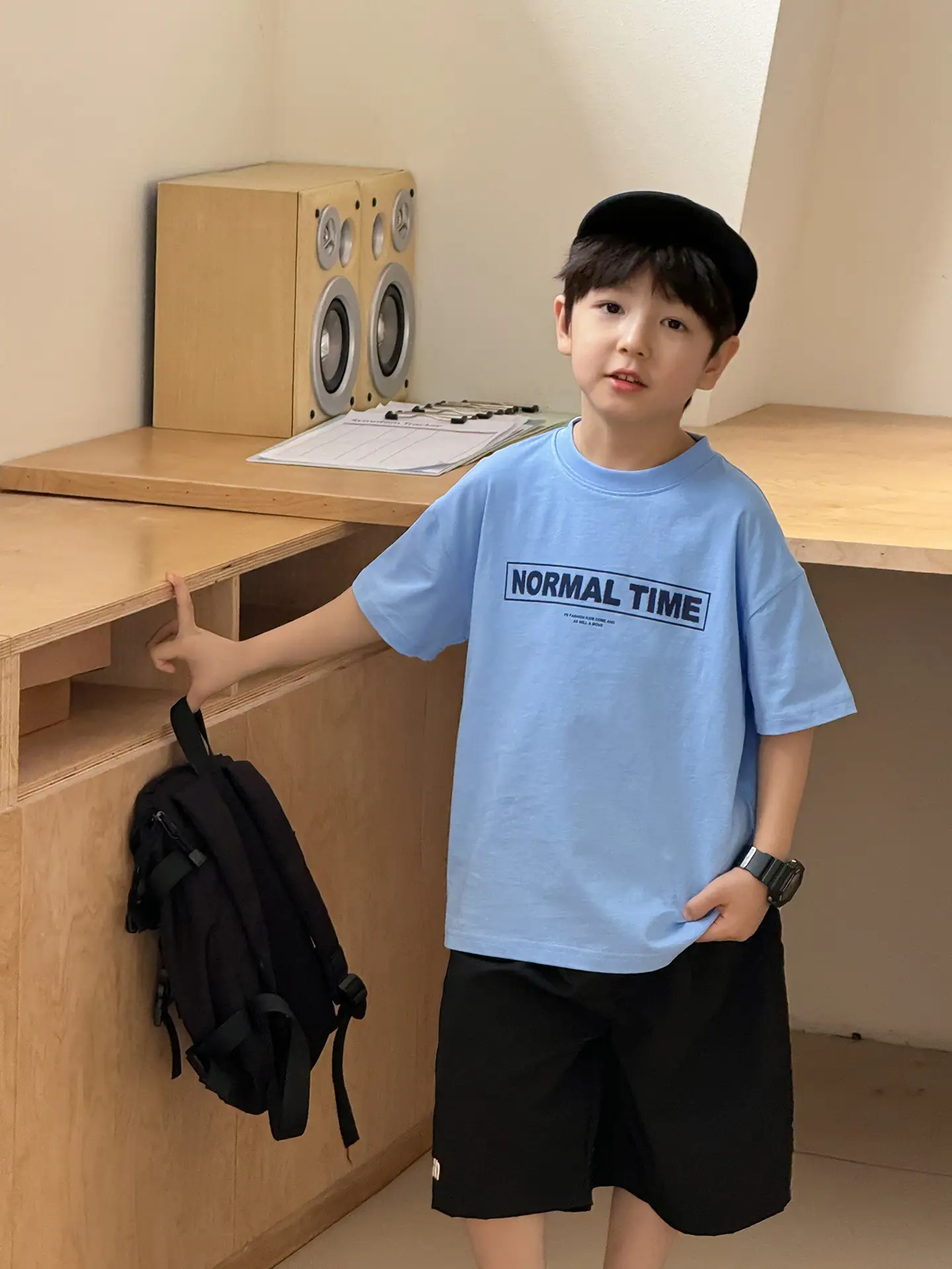Tongku Boys Korean Letter Print T-Shirt Summer Wear - Image 5