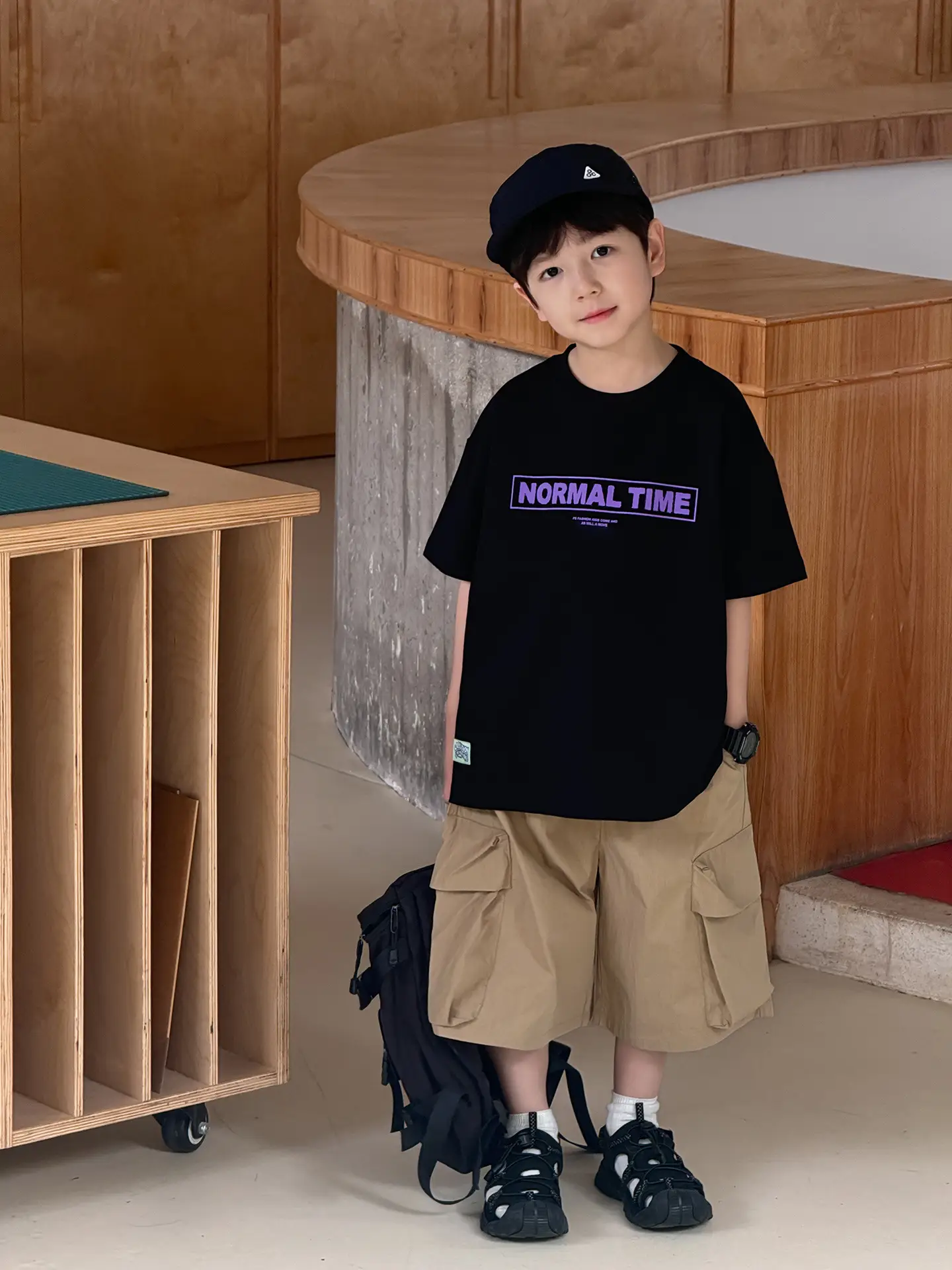 Tongku Boys Korean Letter Print T-Shirt Summer Wear - Image 7