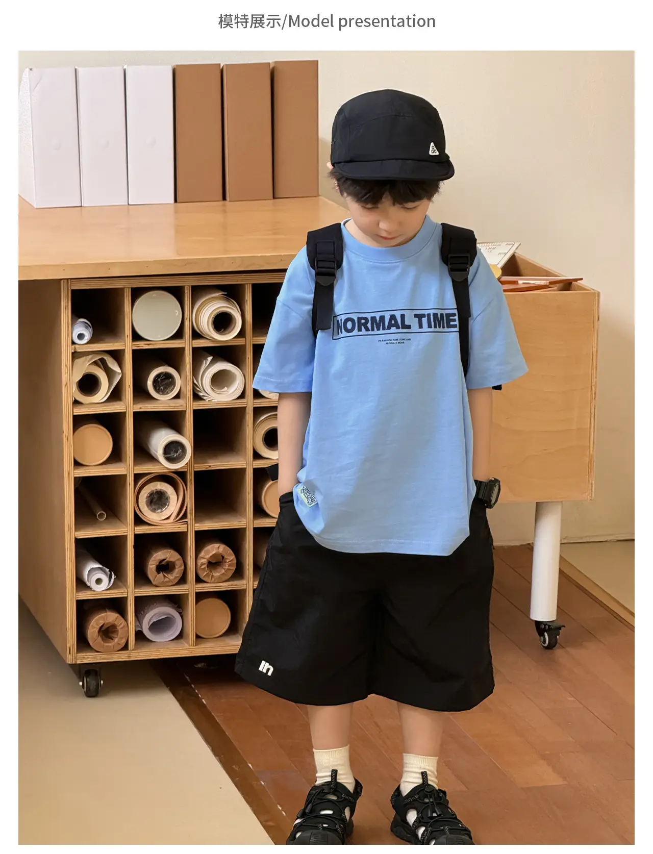 Tongku Boys Korean Letter Print T-Shirt Summer Wear — feature 11