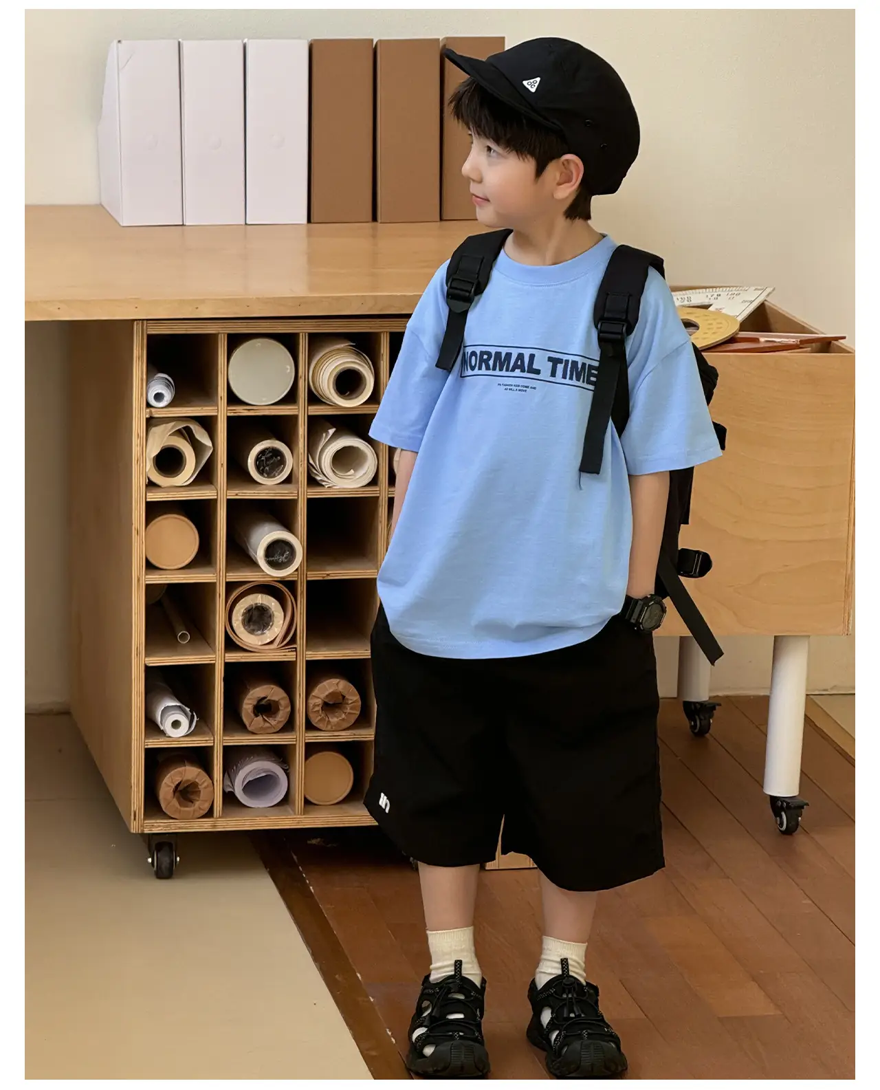 Tongku Boys Korean Letter Print T-Shirt Summer Wear — feature 12