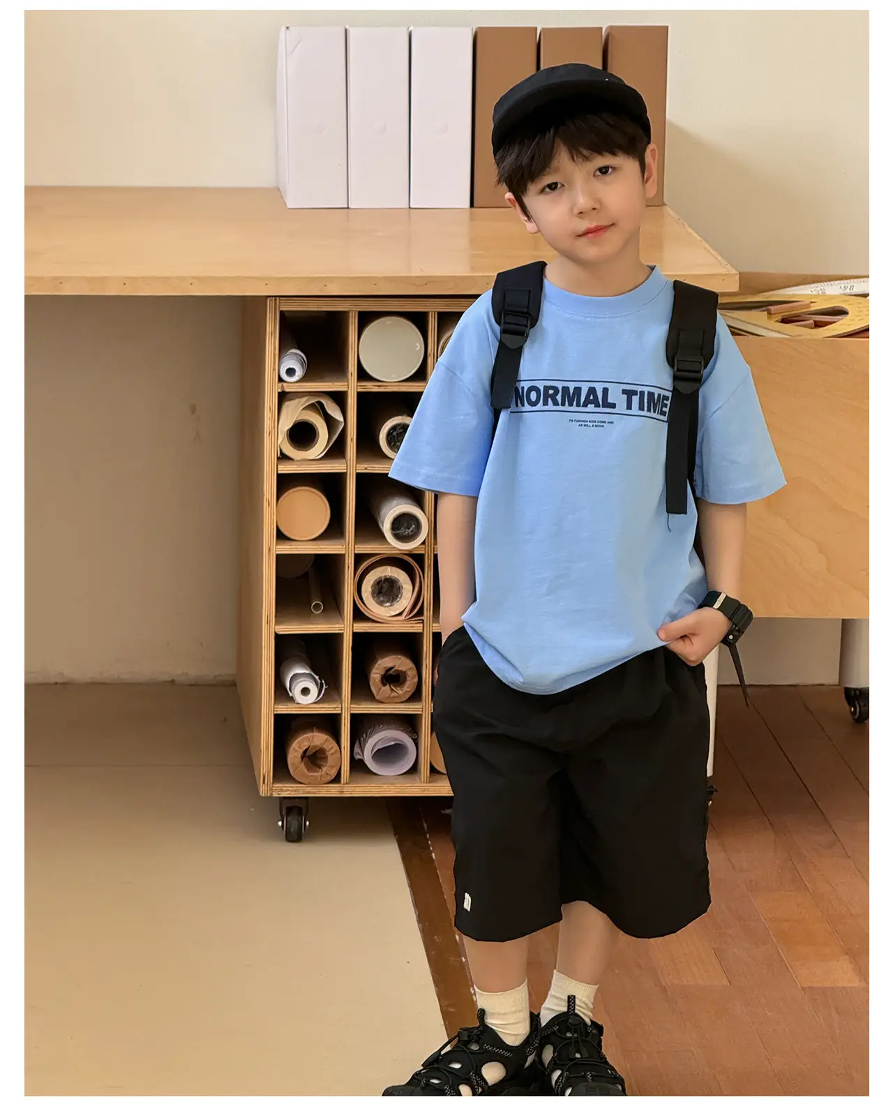 Tongku Boys Korean Letter Print T-Shirt Summer Wear — feature 14