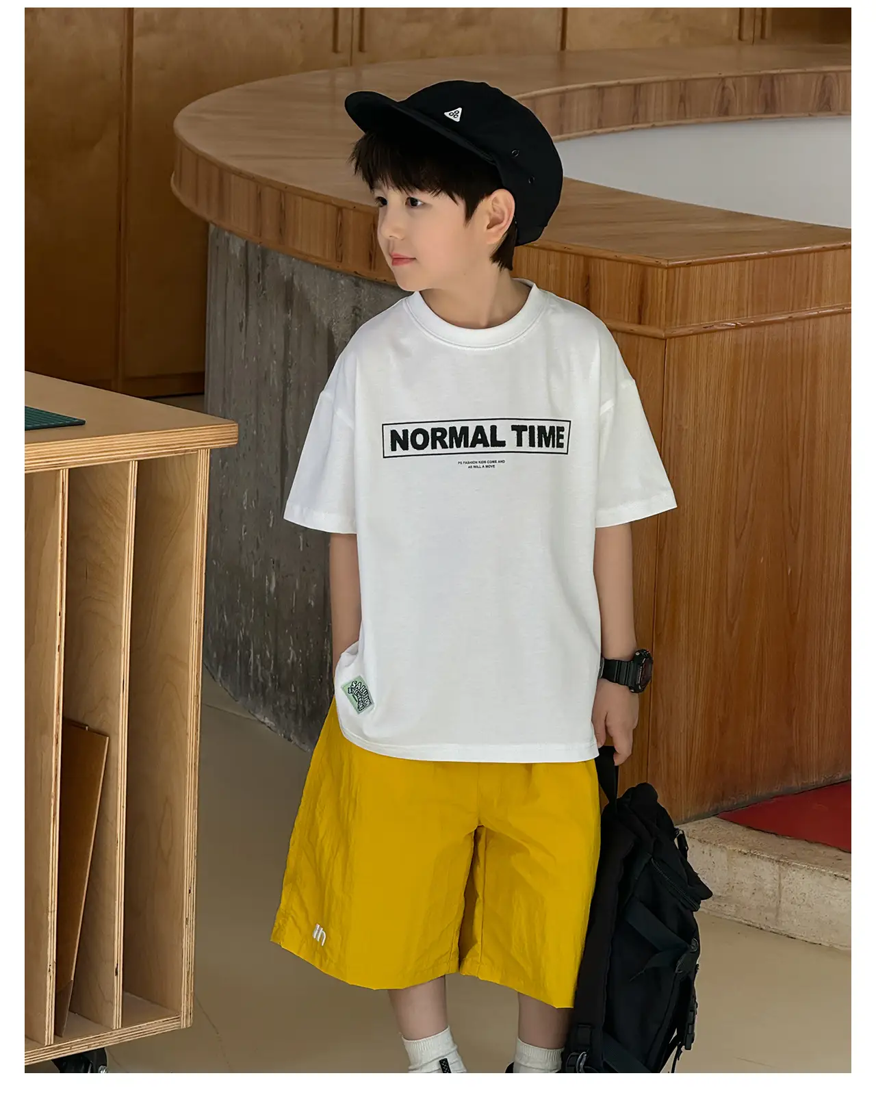 Tongku Boys Korean Letter Print T-Shirt Summer Wear — feature 21