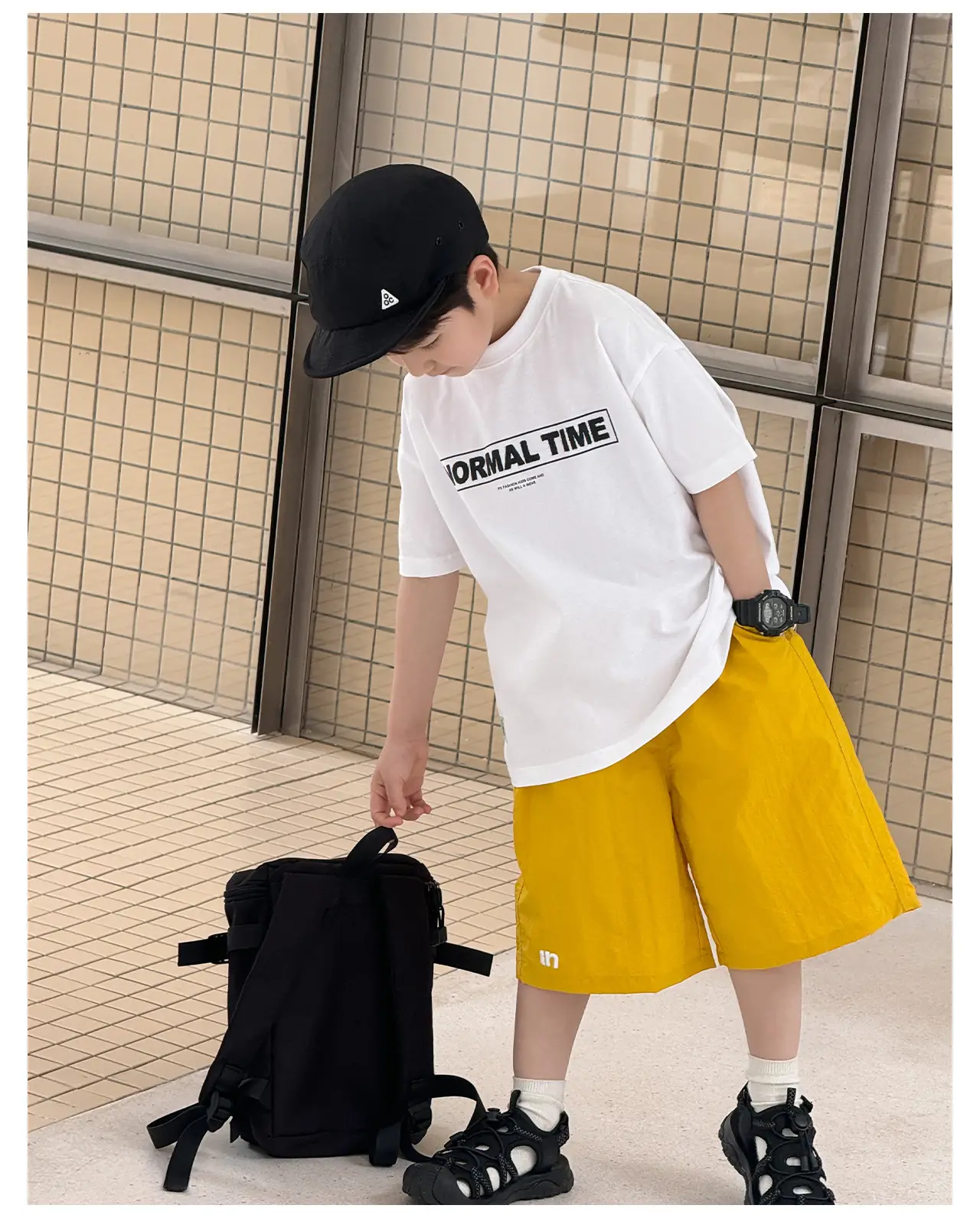 Tongku Boys Korean Letter Print T-Shirt Summer Wear — feature 24