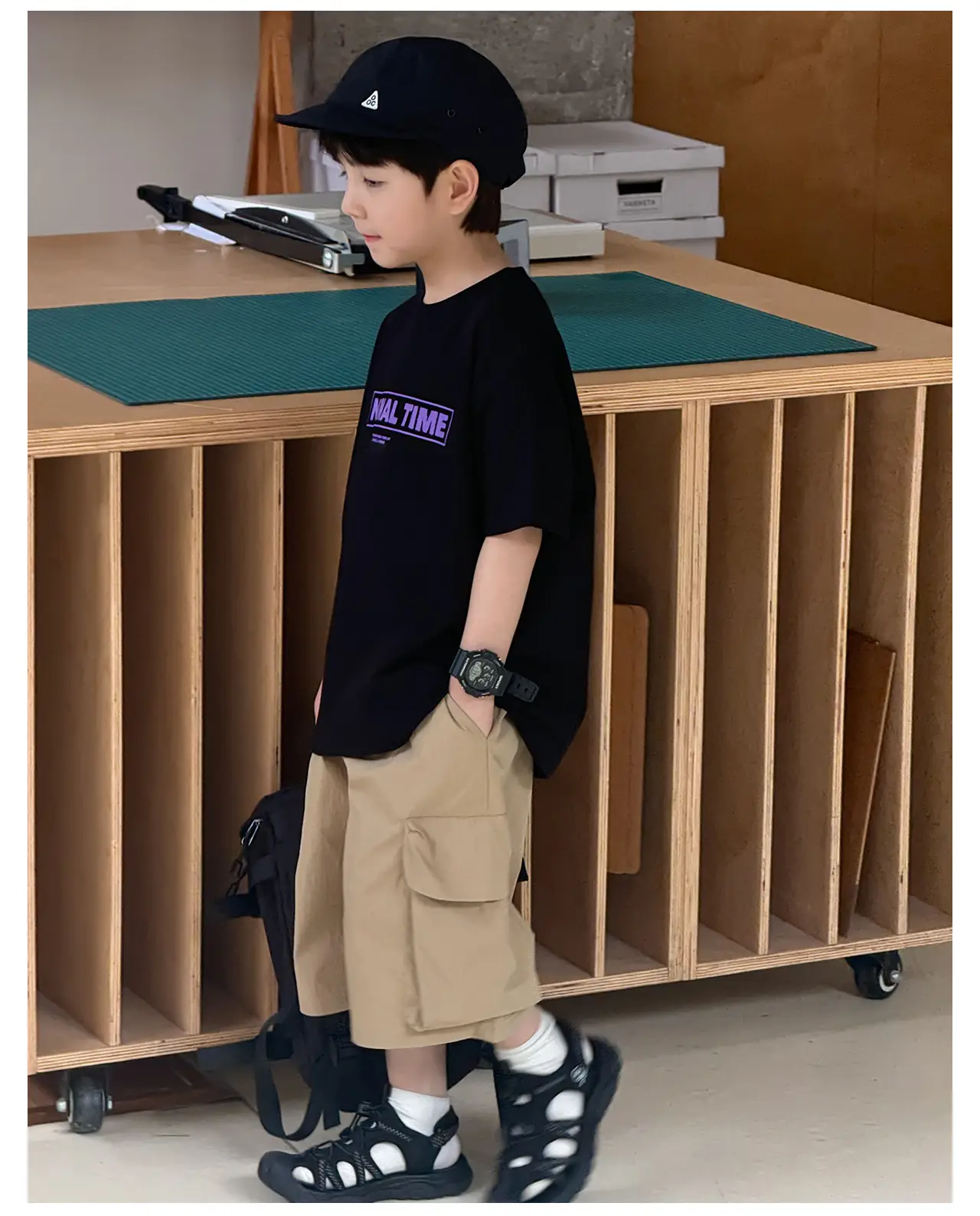 Tongku Boys Korean Letter Print T-Shirt Summer Wear — feature 27