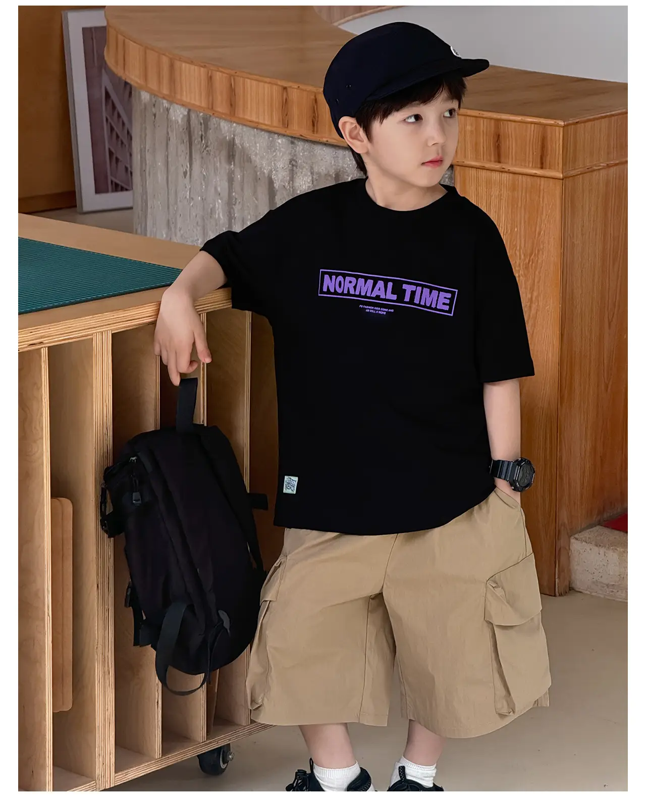 Tongku Boys Korean Letter Print T-Shirt Summer Wear — feature 28