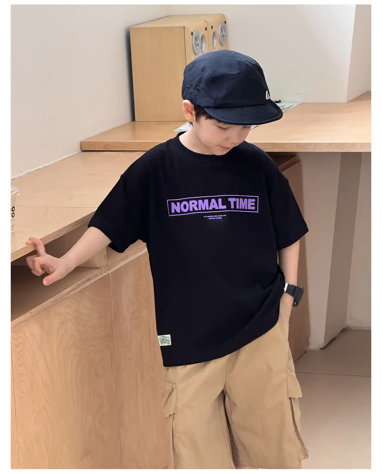 Tongku Boys Korean Letter Print T-Shirt Summer Wear — feature 31