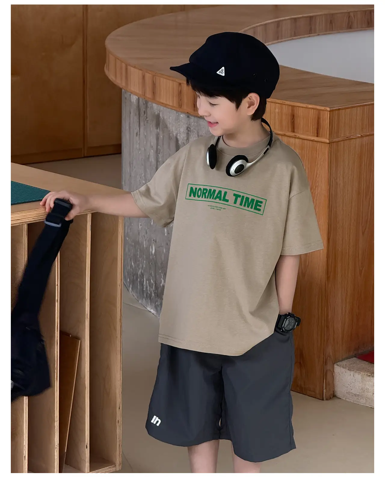 Tongku Boys Korean Letter Print T-Shirt Summer Wear — feature 34