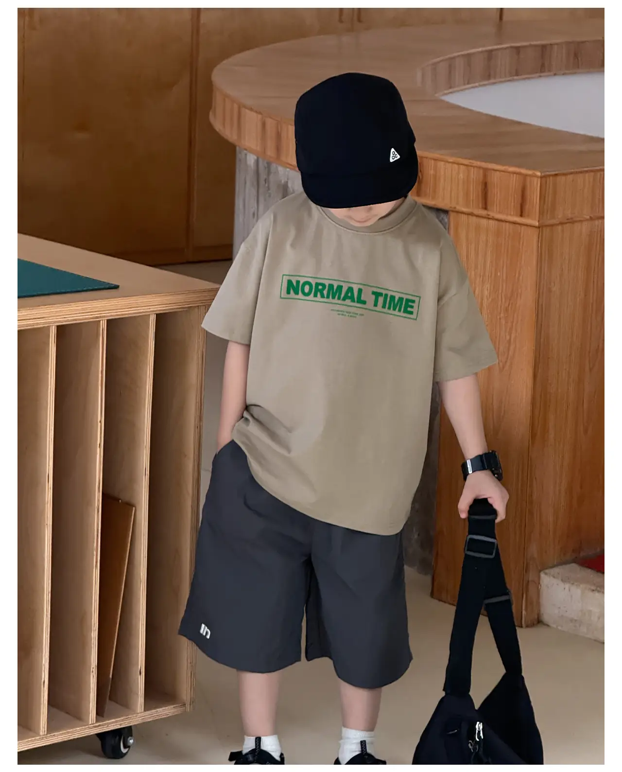 Tongku Boys Korean Letter Print T-Shirt Summer Wear — feature 35