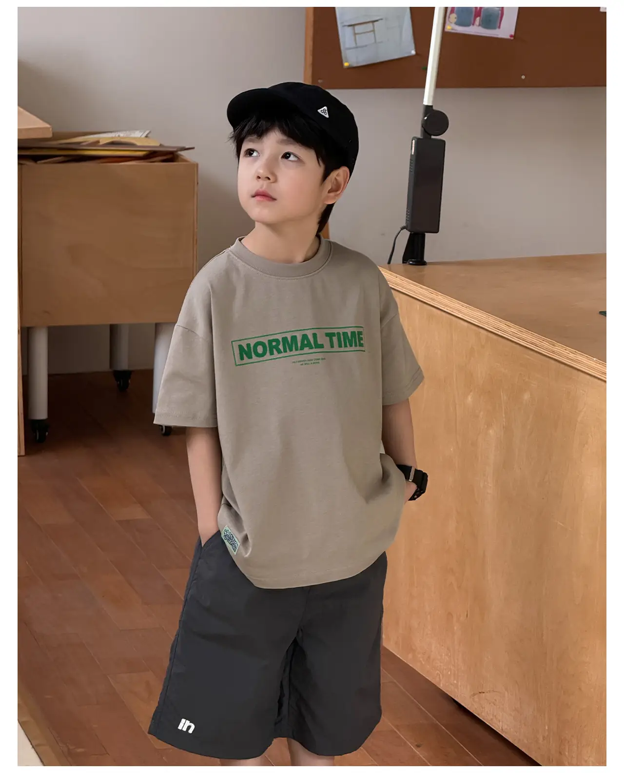 Tongku Boys Korean Letter Print T-Shirt Summer Wear — feature 37