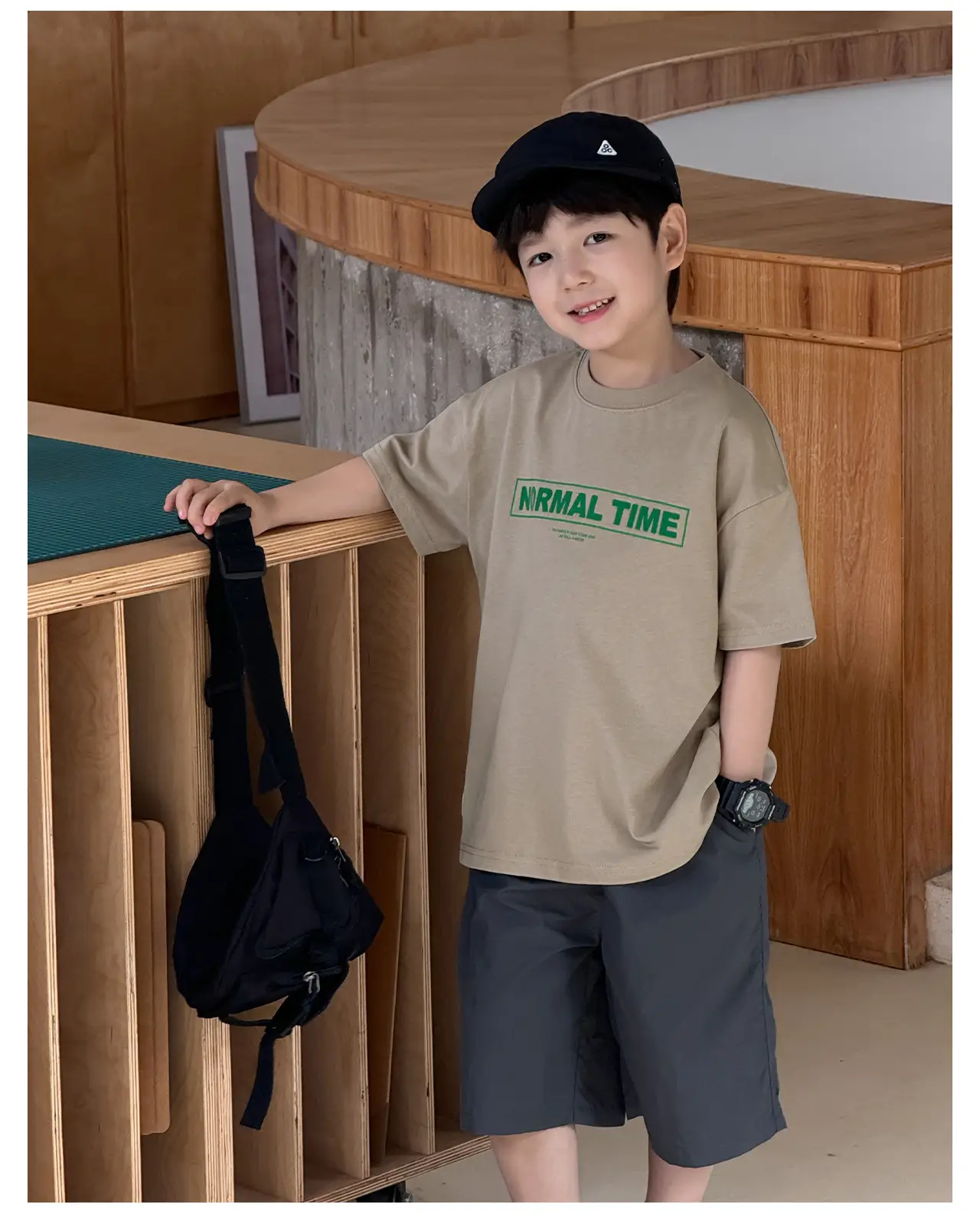 Tongku Boys Korean Letter Print T-Shirt Summer Wear — feature 38