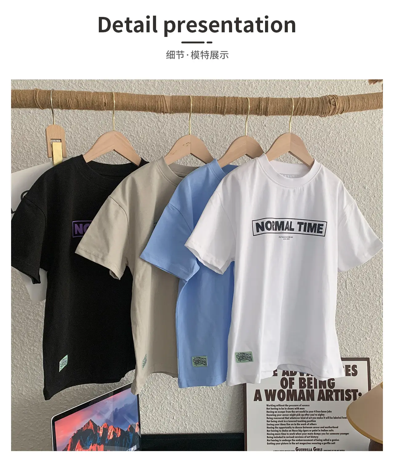 Tongku Boys Korean Letter Print T-Shirt Summer Wear — feature 9