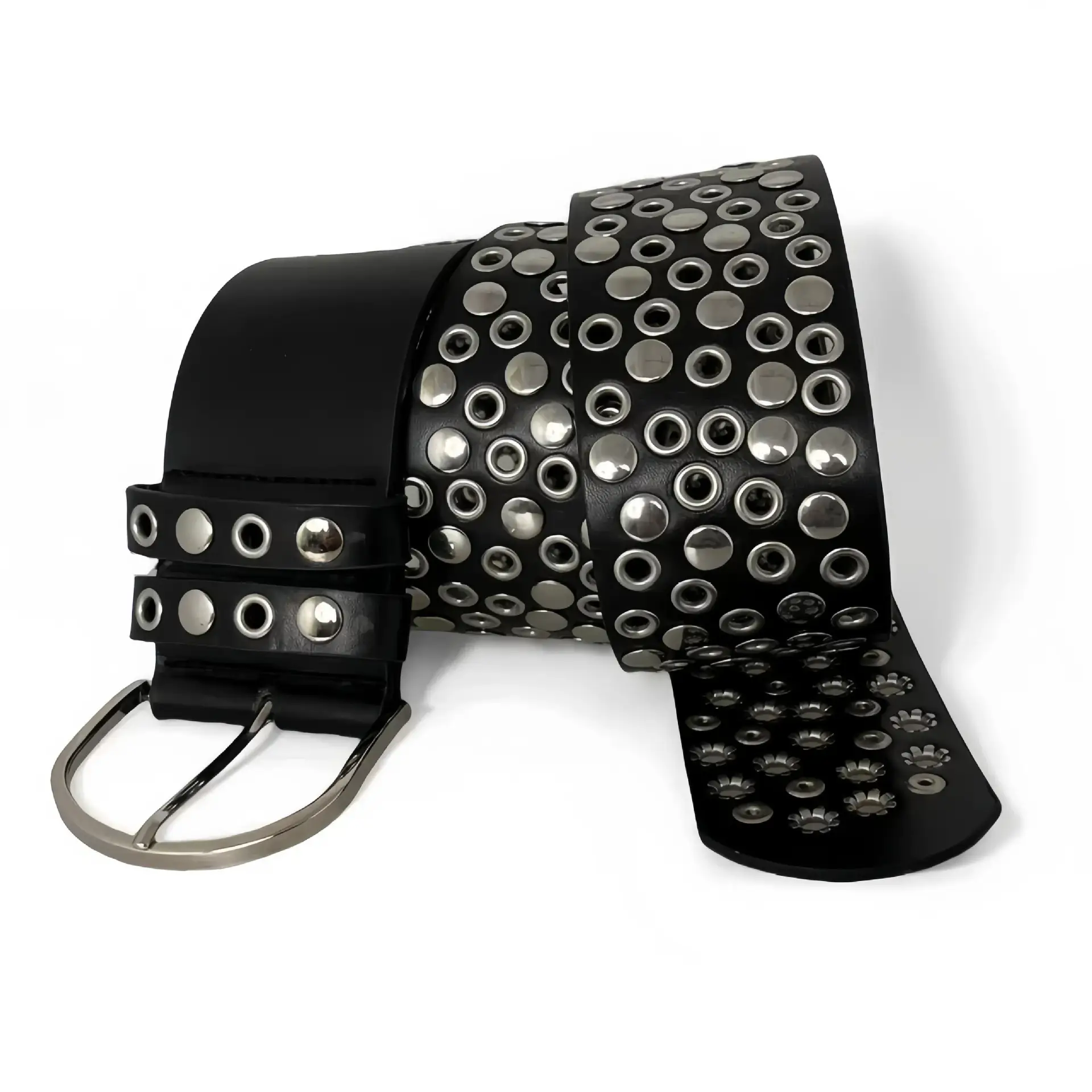 Black Rivet Belt for Women Retro Punk Y2K Fashion