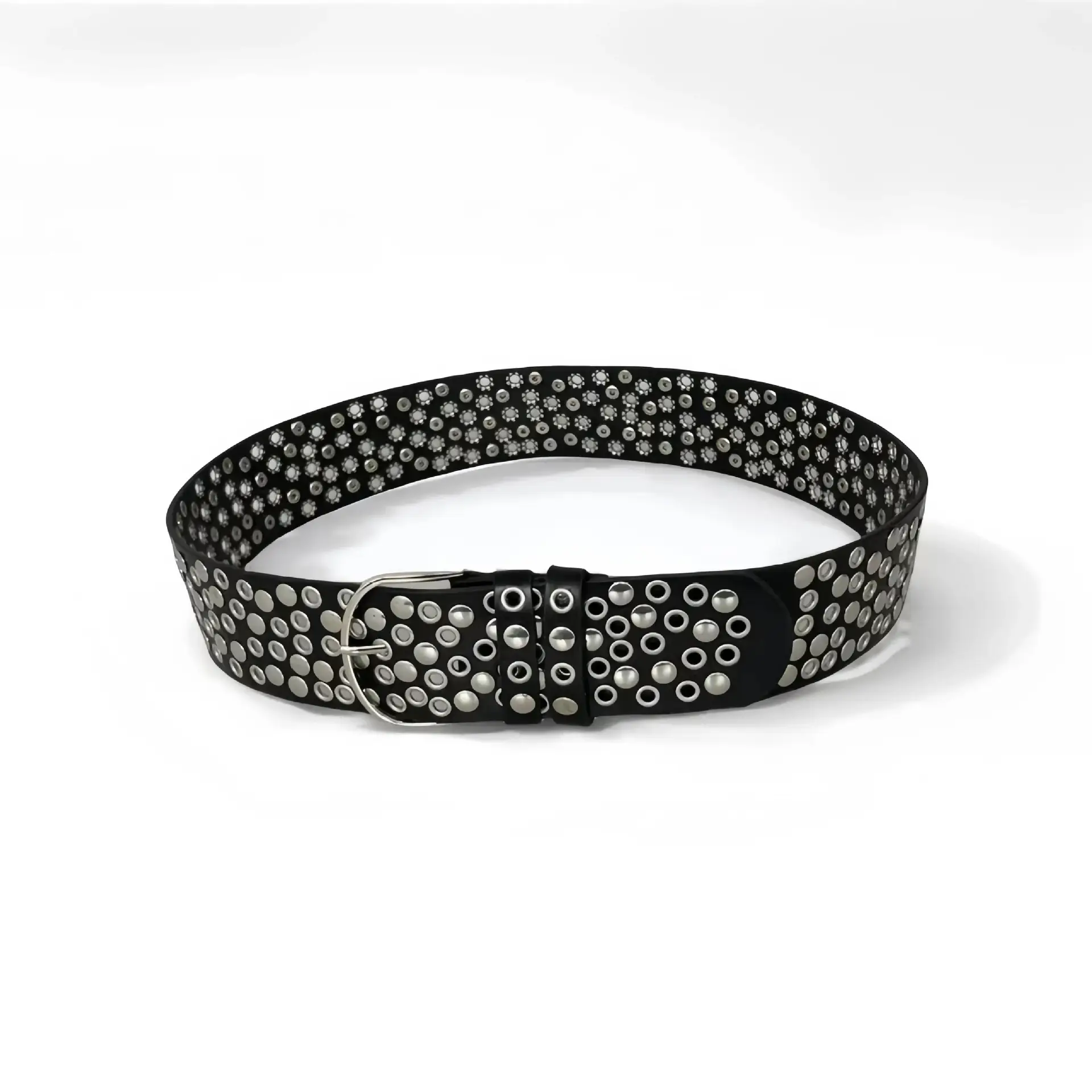 Black Rivet Belt for Women Retro Punk Y2K Fashion