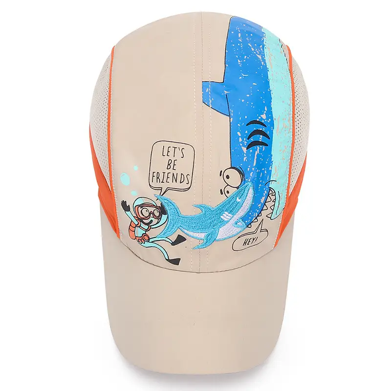 Kids Baseball Cap Blue Dragon Print Summer Sun Hat - Image 13