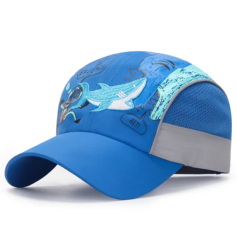 Kids Baseball Cap Blue Dragon Print Summer Sun Hat - Image 6