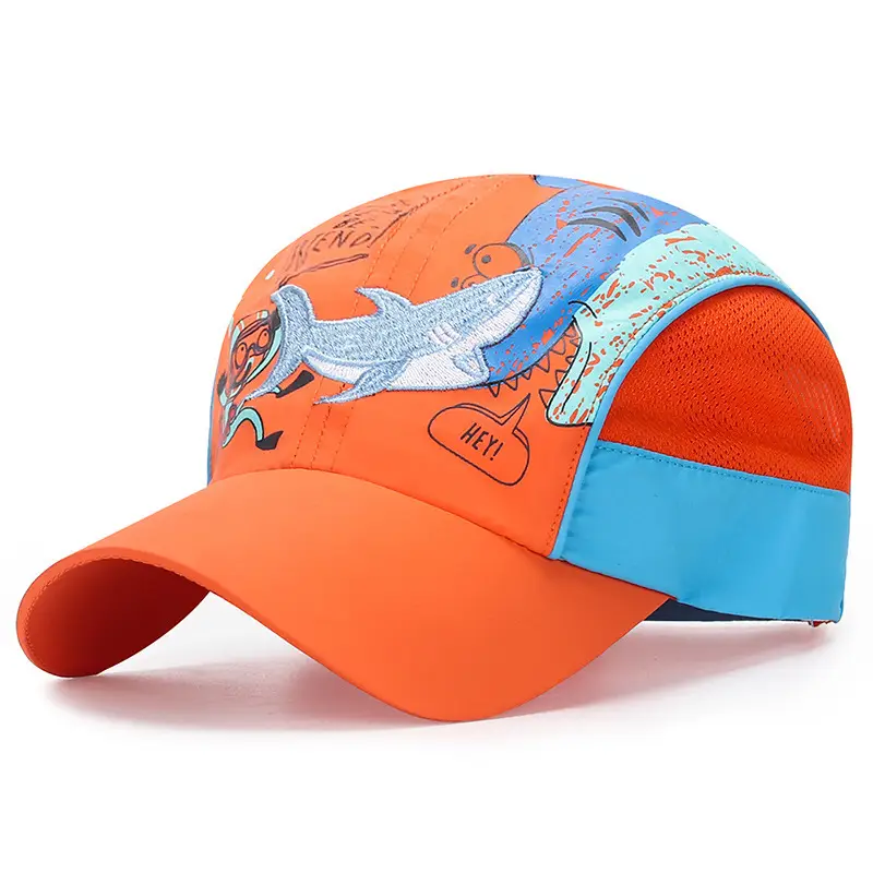 Kids Baseball Cap Blue Dragon Print Summer Sun Hat - Image 7