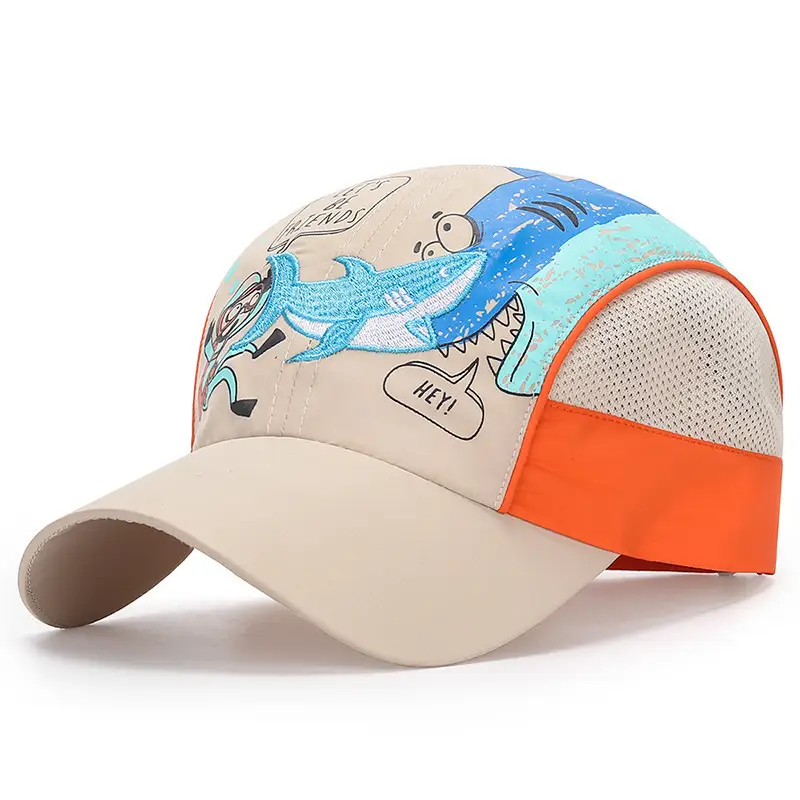 Kids Baseball Cap Blue Dragon Print Summer Sun Hat - Image 8