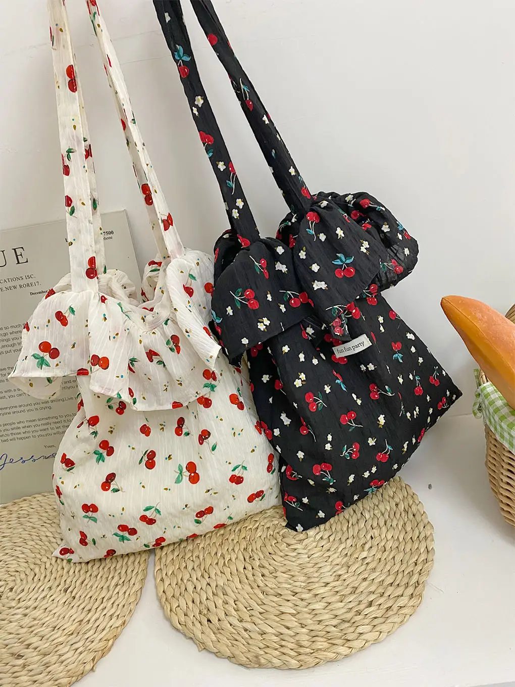 2025 Spring Mesh Shoulder Bags Fairy Style Ruffled Handbags Women — feature 14