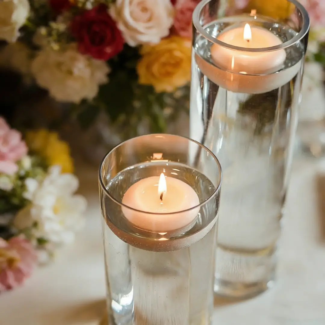 Floating Candles Float on the Water and Burn for a Long Time, Used for Wedding Decorations and Events, Smokeless Floating Candles