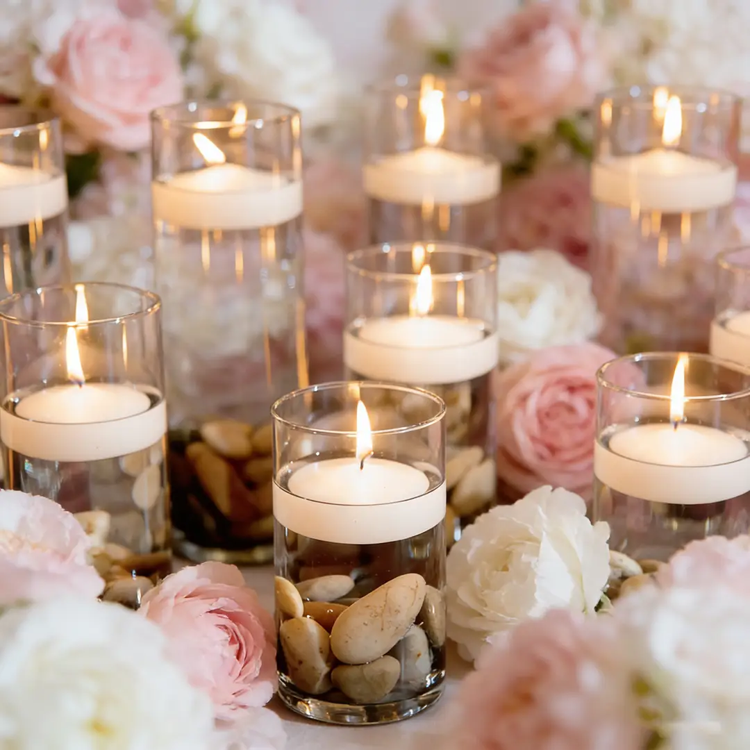Floating Candles Float on the Water and Burn for a Long Time, Used for Wedding Decorations and Events, Smokeless Floating Candles