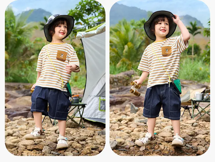 Duduija Baby T-Shirt 7A Antibacterial Striped Kids Summer — feature 15
